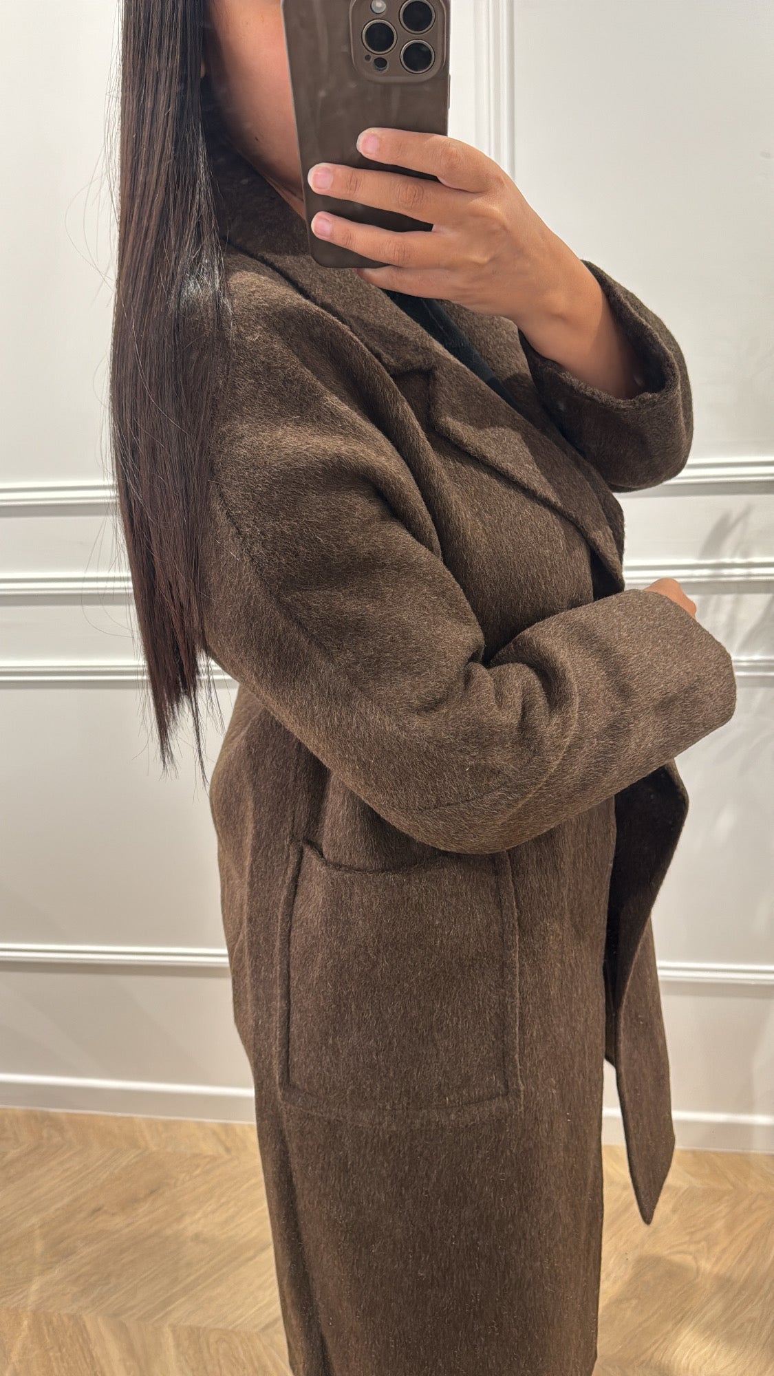 LIA | MANTEAU LAINE CHOCO