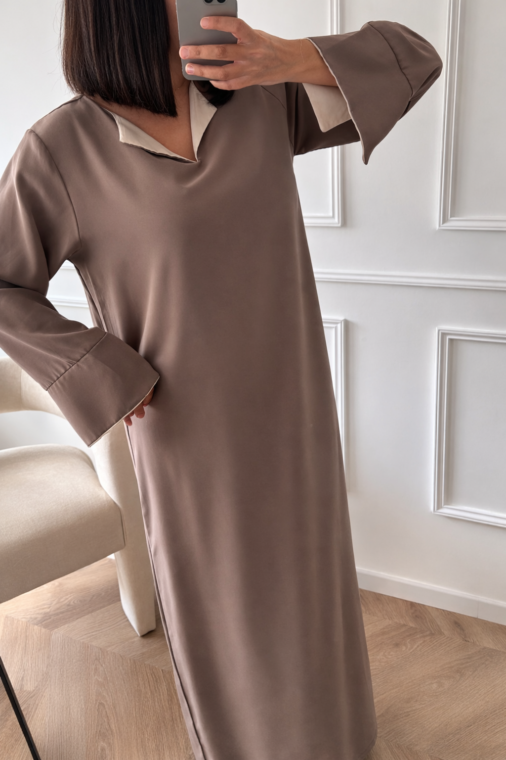 TAÏ | ABAYA FLUIDE TAUPE