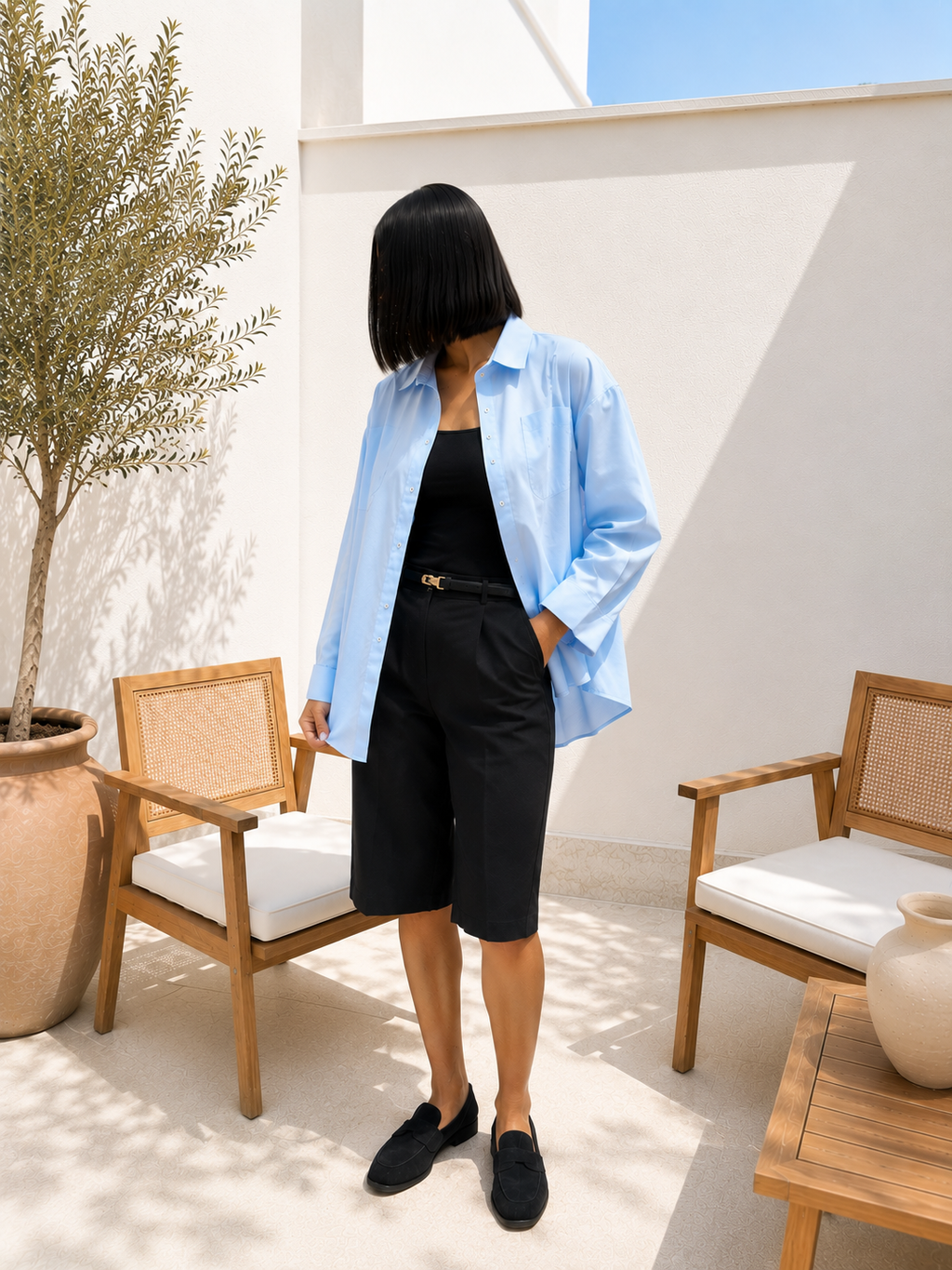 OVE | CHEMISE OVERSIZE BLEU