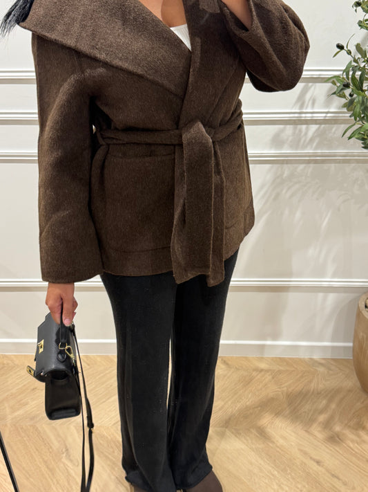 RIA | VESTE EN LAINE CHOCO