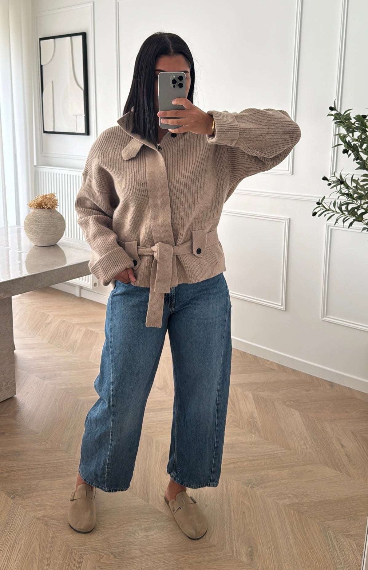 ZIP | CARDIGAN TAUPE