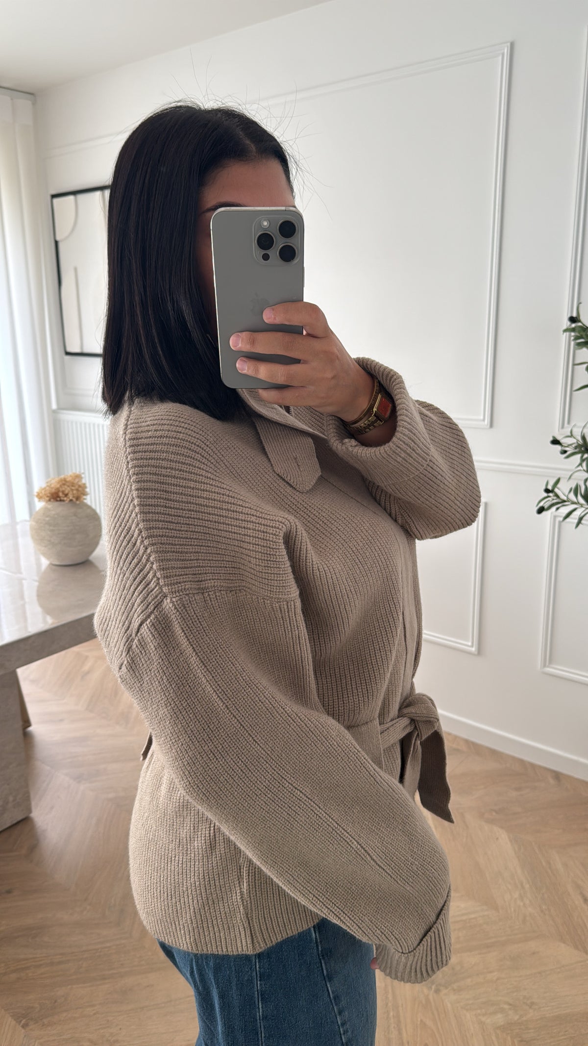 ZIP | CARDIGAN TAUPE