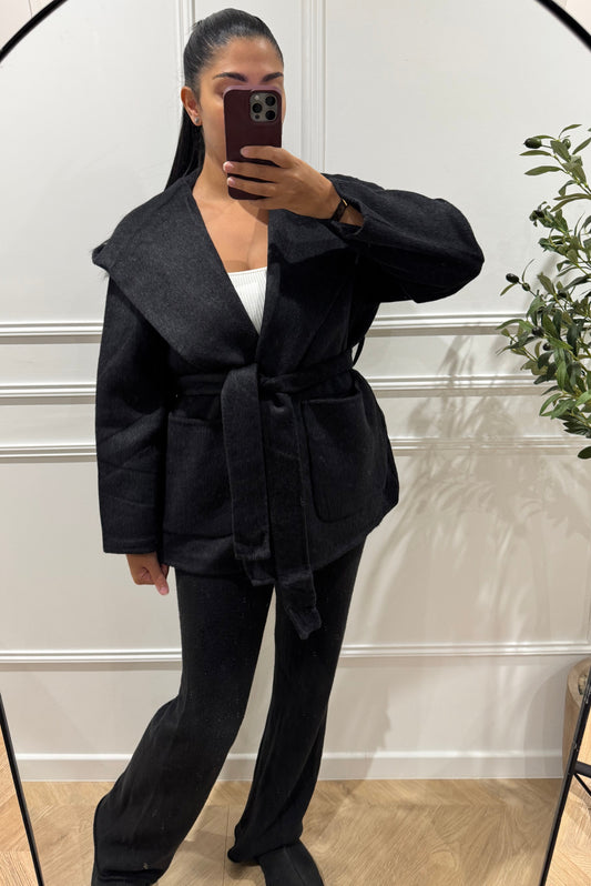 RIA | VESTE EN LAINE GRIS CHINÉ