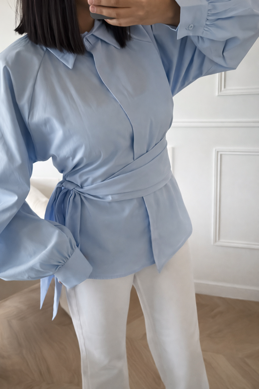 COT | CHEMISE NOUÉE BLEU