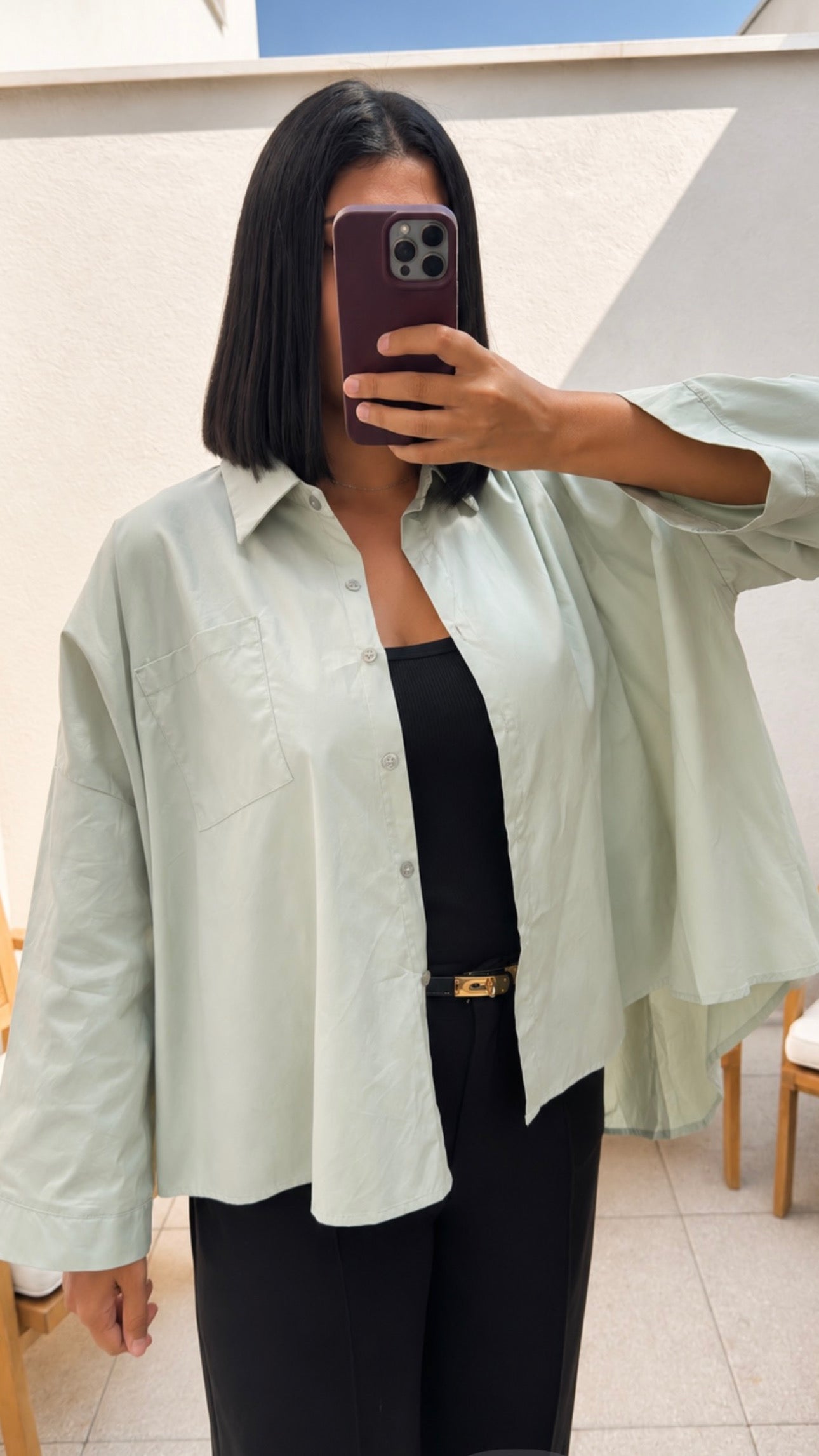 OVE | CHEMISE OVERSIZE VERT D’EAU