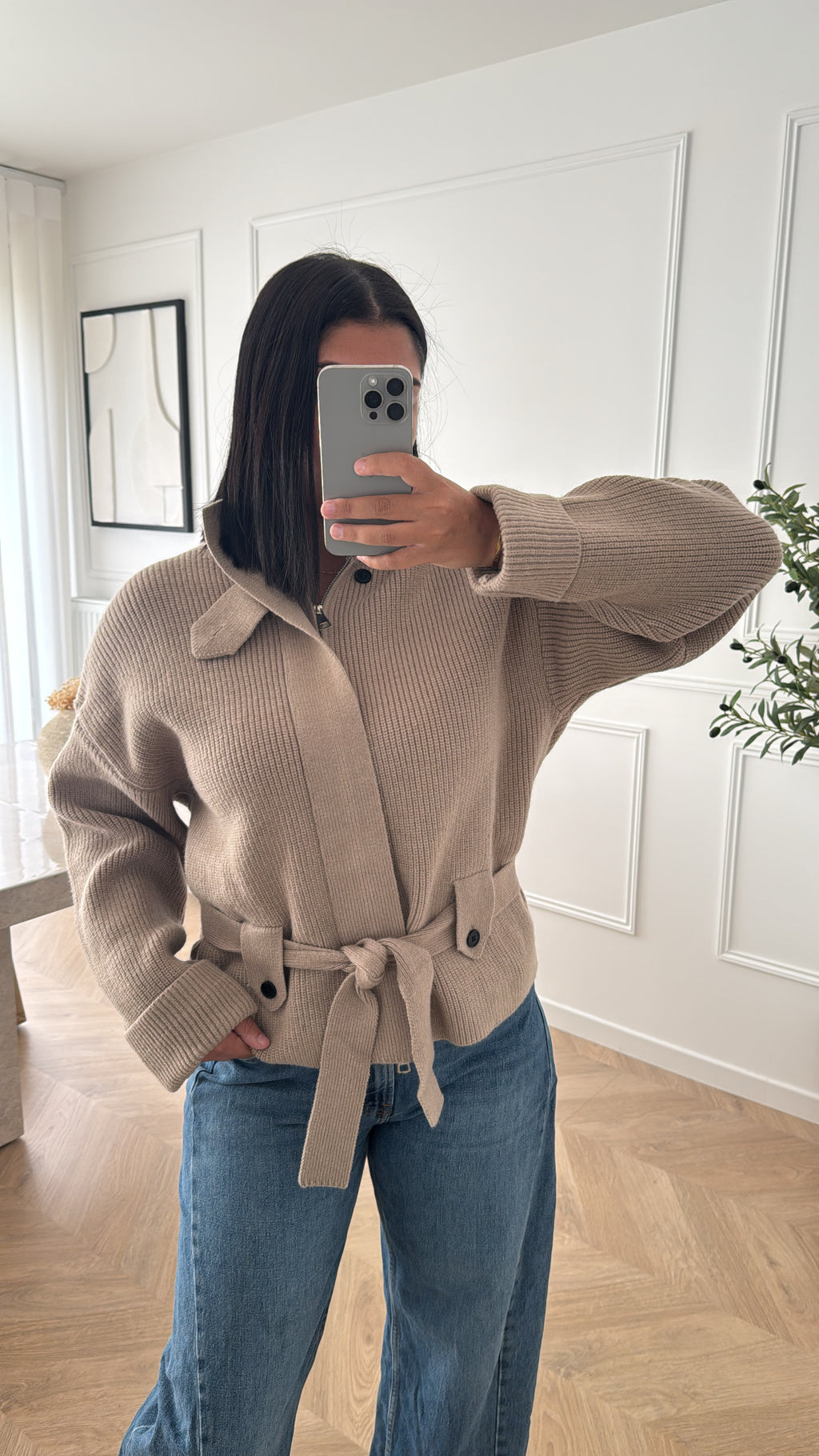 ZIP | CARDIGAN TAUPE