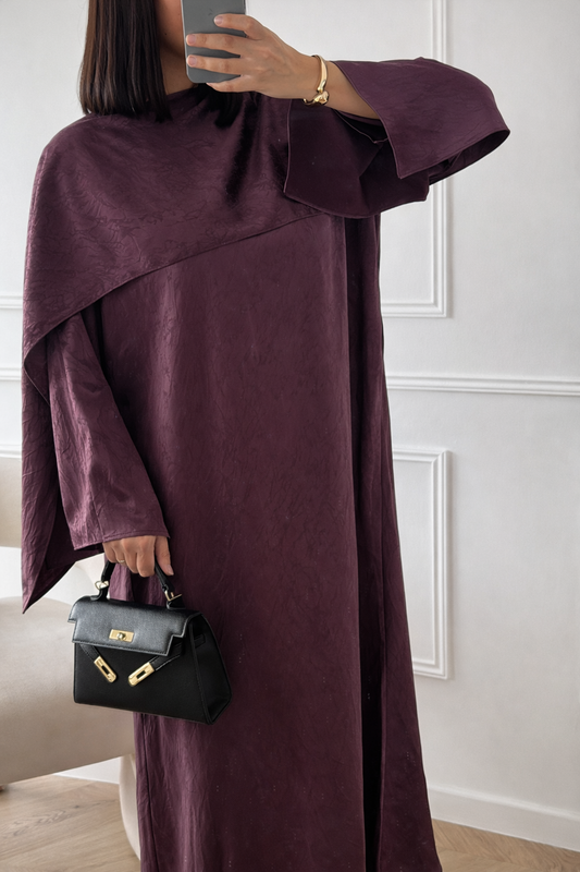 DUB | ABAYA STRUCTURÉE AUBERGINE