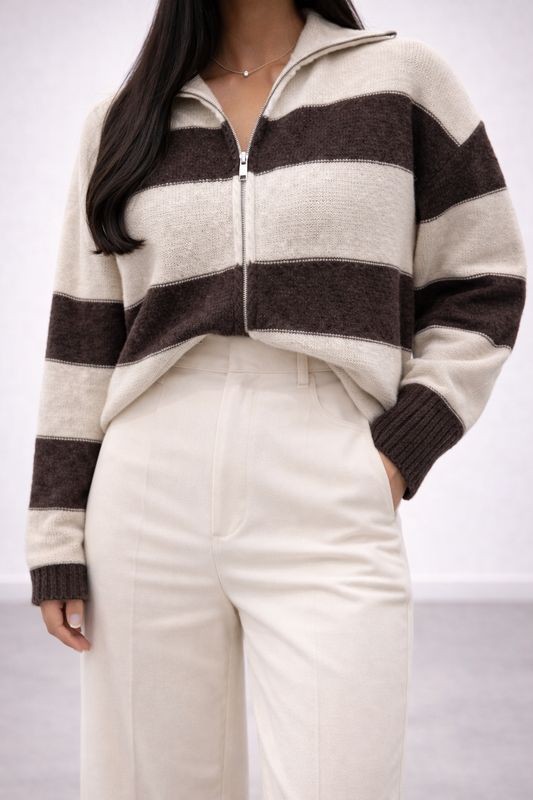 KNI | GILET-PULL CHOCO