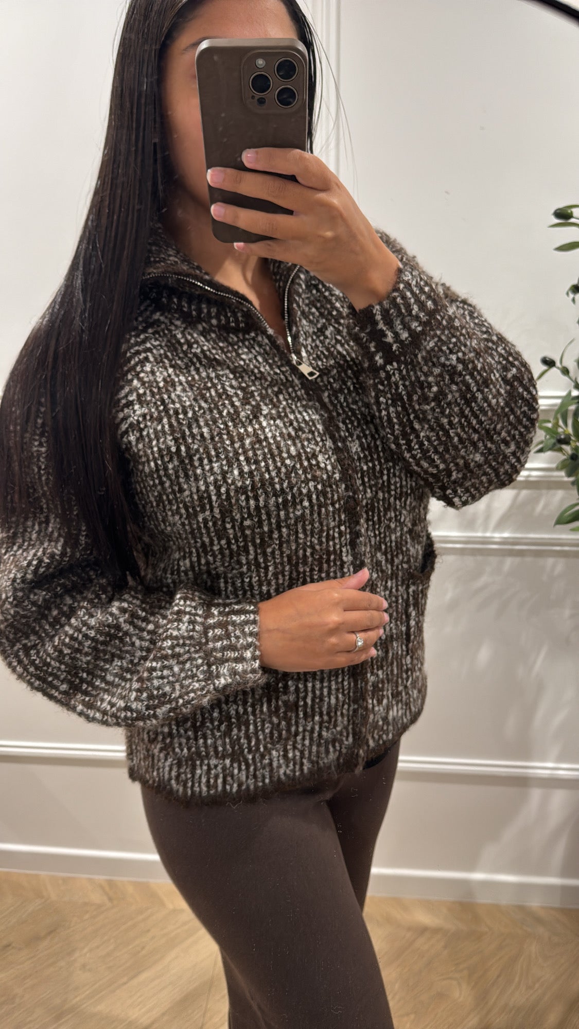 YAS | CARDIGAN GILET CHOCO