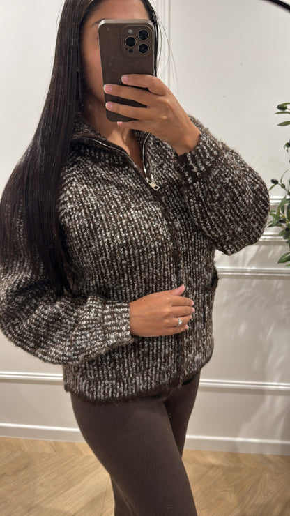 YAS | CARDIGAN GILET CHOCO