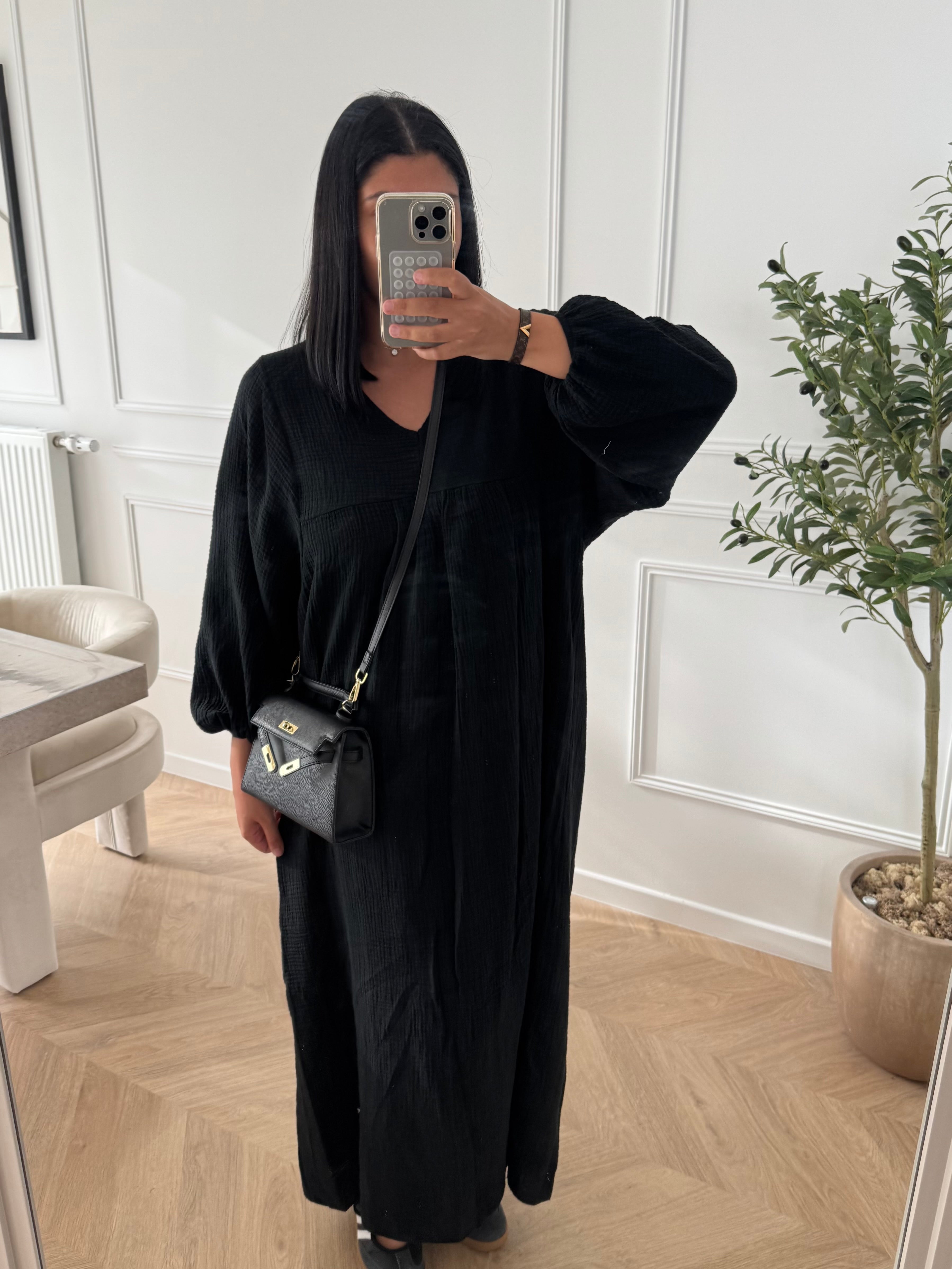 GAZ | ROBE GAZ DE COTON NOIR