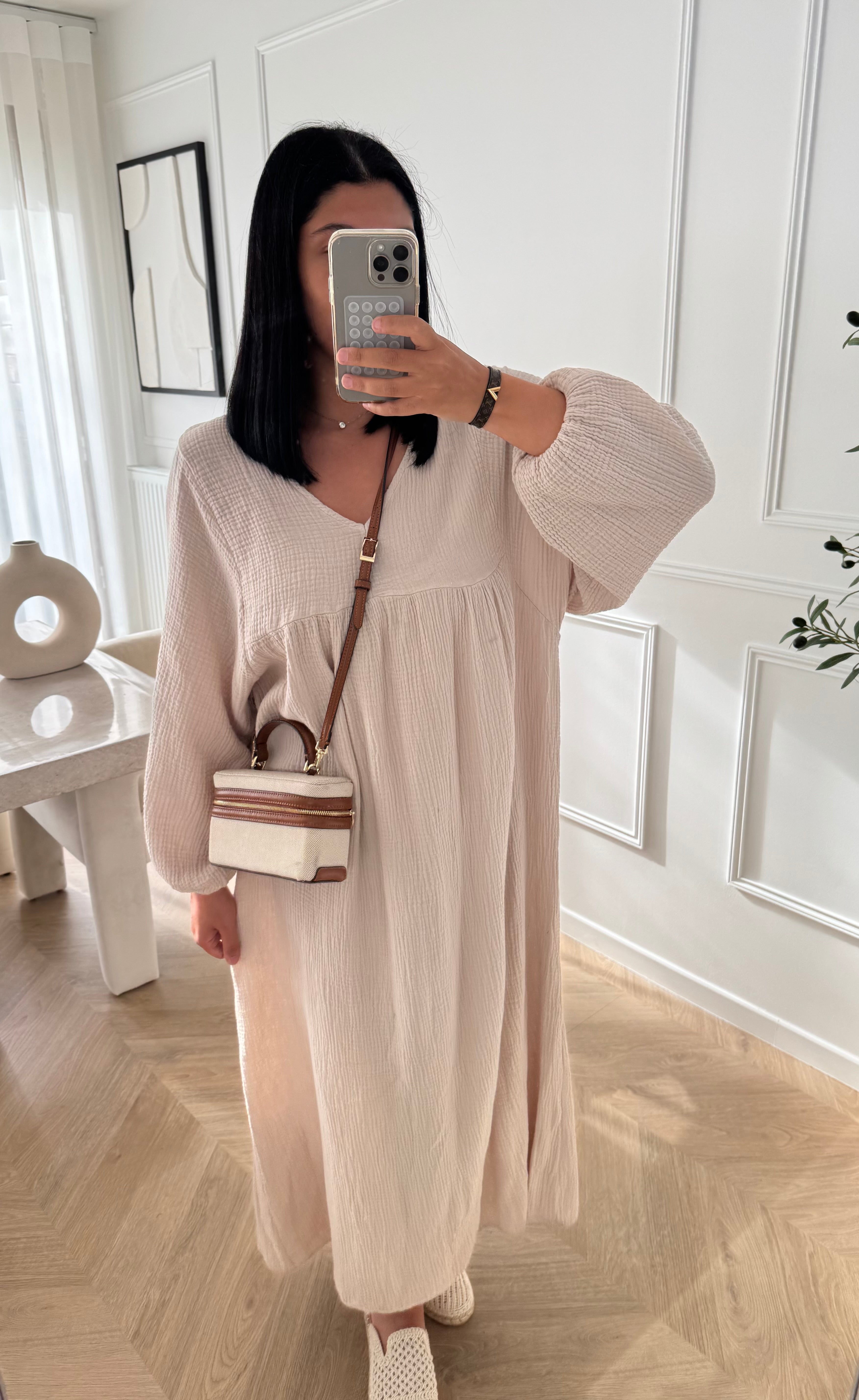 GAZ | ROBE GAZ DE COTON CRÈME
