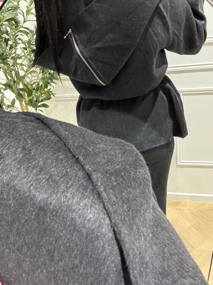 RIA | VESTE EN LAINE GRIS CHINÉ