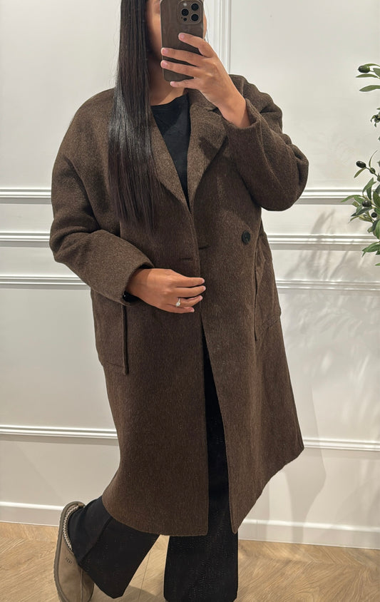 LIA | MANTEAU LAINE CHOCO