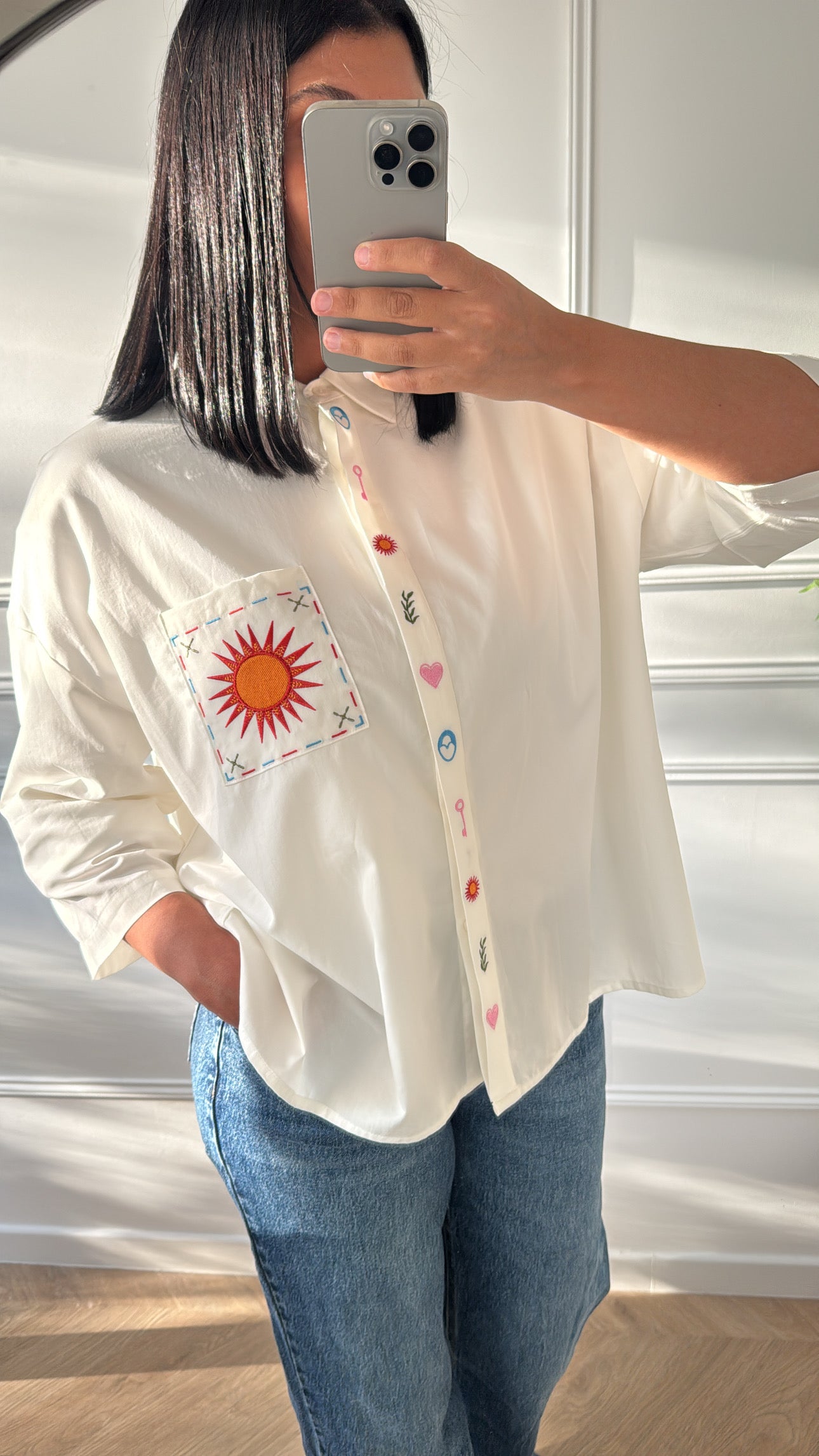 BRO | CHEMISE BRODÉE BLANCHE