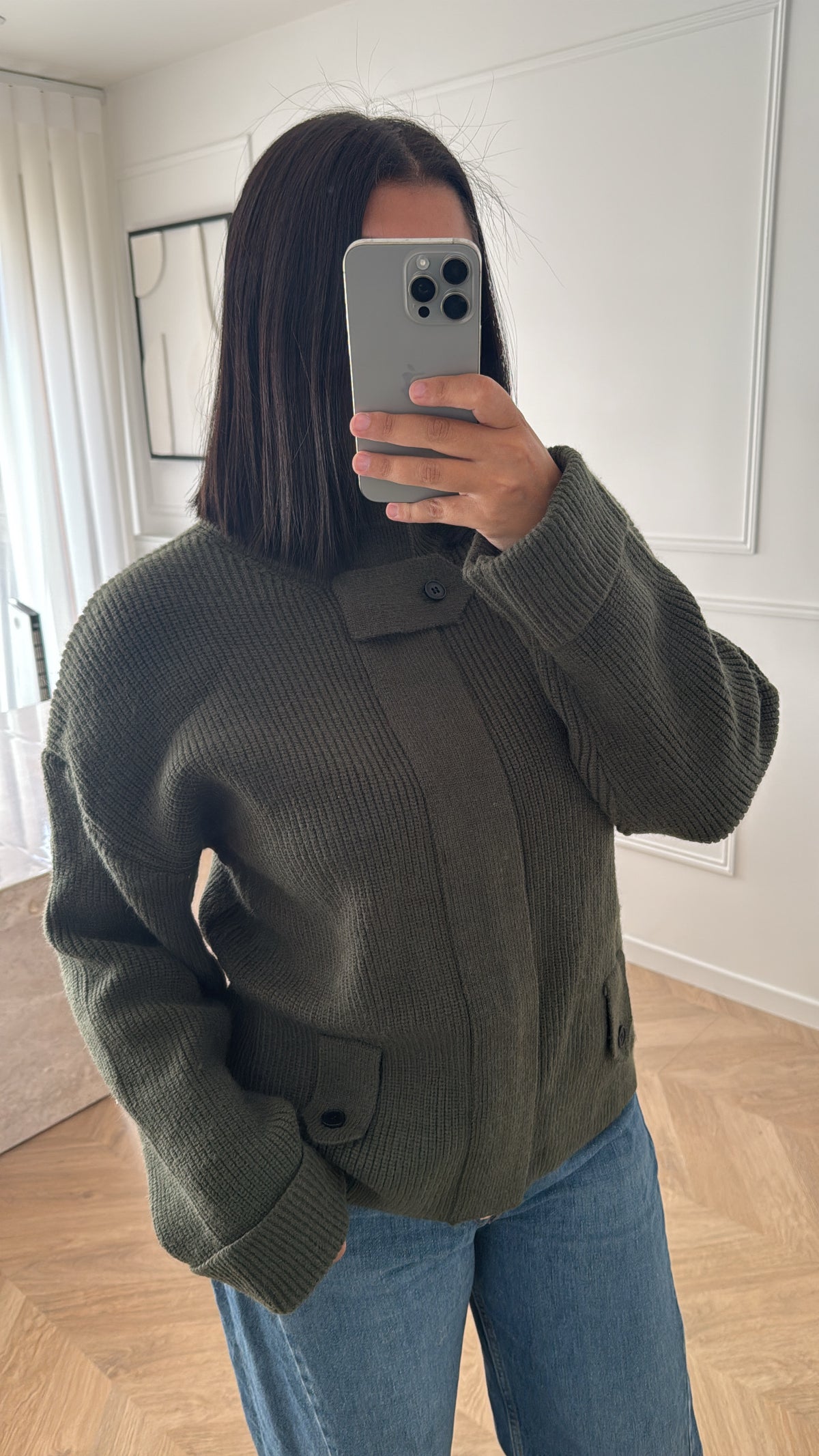 ZIP | CARDIGAN KAKI