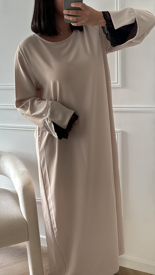 SAÏ | ABAYA DENTELLE BEIGE