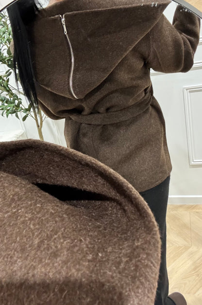 RIA | VESTE EN LAINE CHOCO