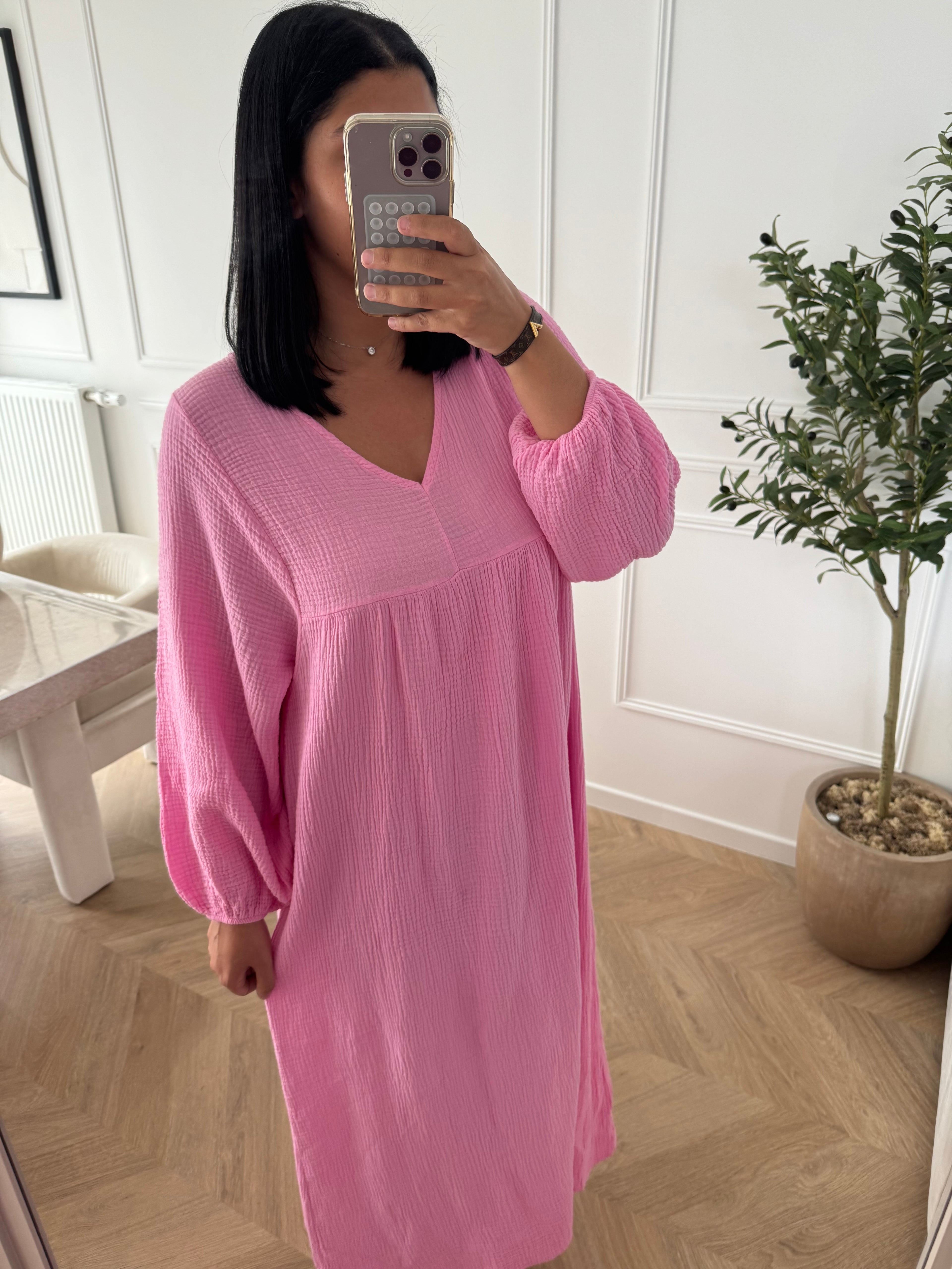 GAZ | ROBE GAZ DE COTON ROSE